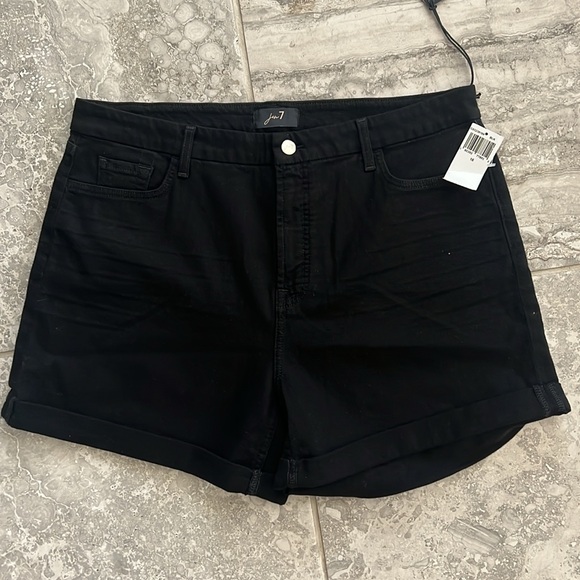 Jen 7 Roll-Hem Shorts in Black, Size 16 New w/Tag